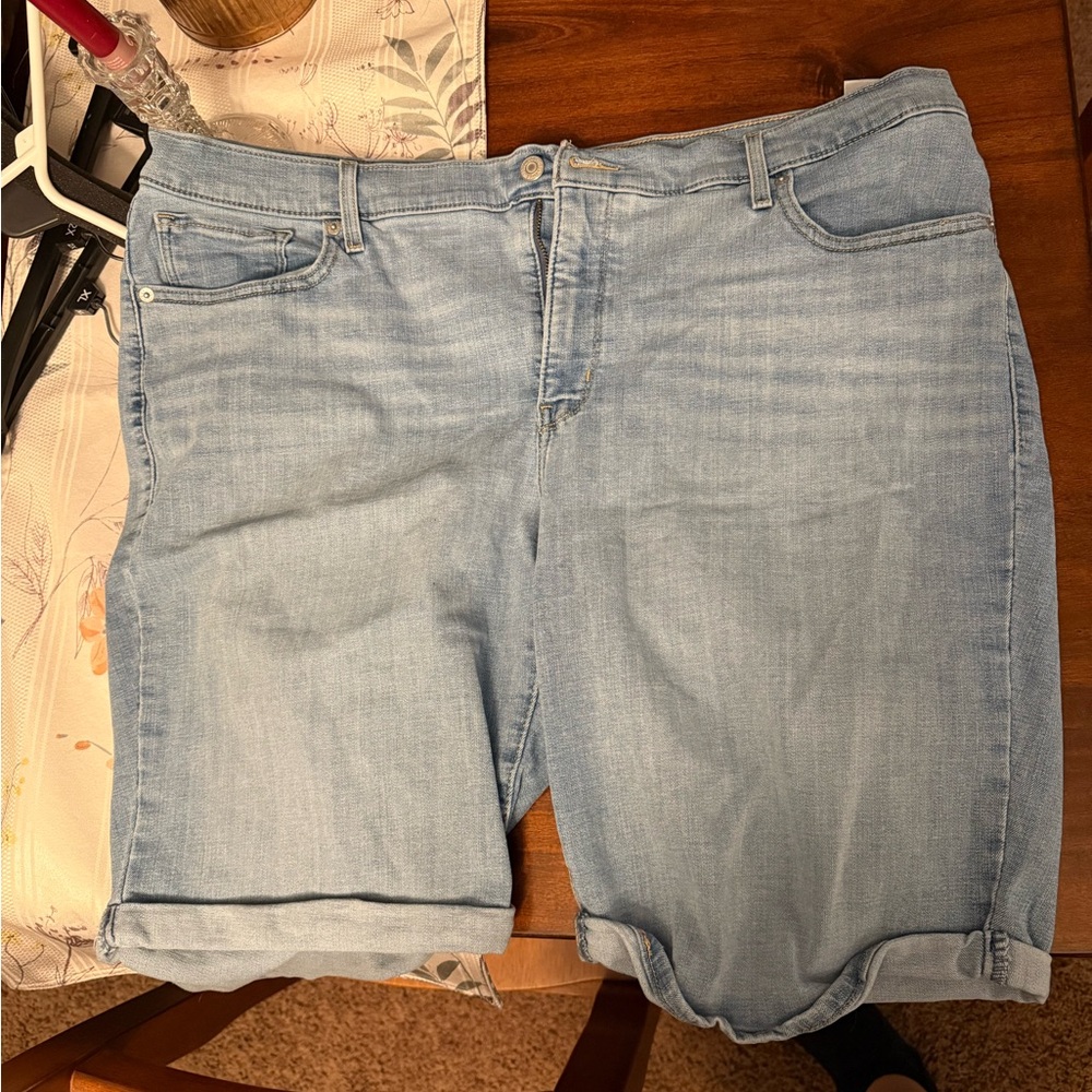 Denim light Blue plus size Shorts